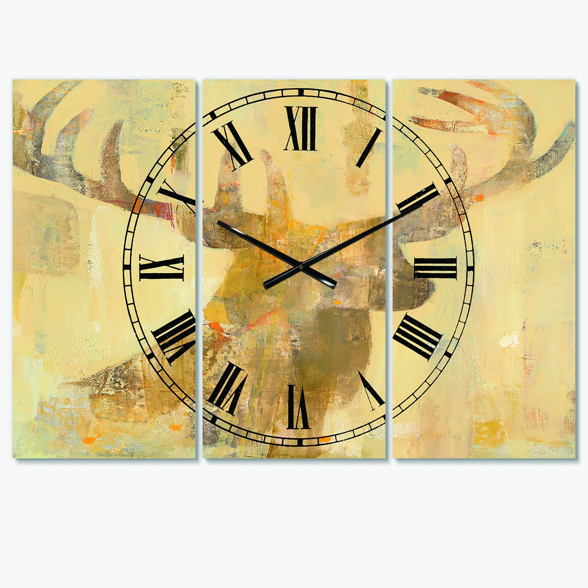 Designart Blue Bear Wall Art - Decorative Round Metal Wall Clock for Home, Living Room, Bedroom & Office | Cottage Style Circle Wall Decor with Unique Bear Design | Perfect Gift for Housewarming, Birthday & Christmas