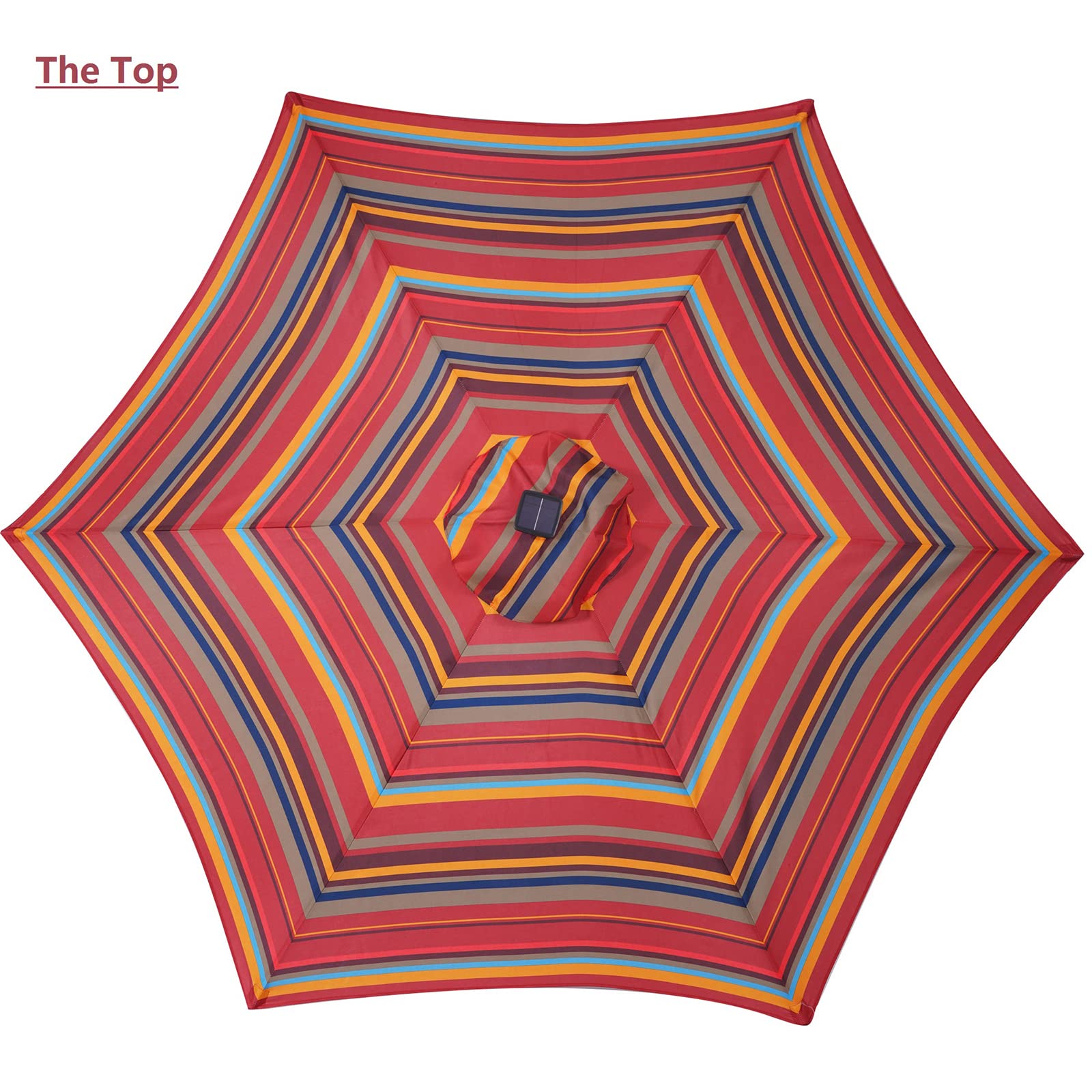 8.7FT Solar LED Patio Umbrella with Tilt & Crank - Perfect for Outdoor Dining & Garden