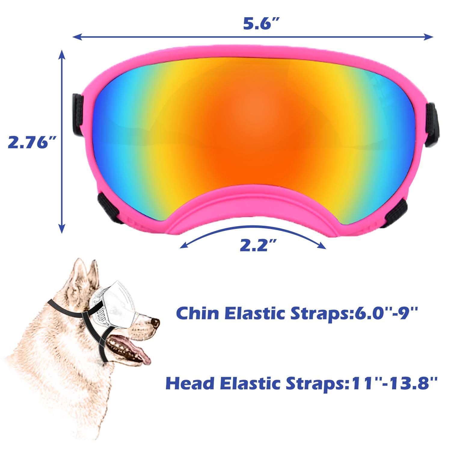 UV Protection Small Dog Sunglasses with Adjustable Strap - Winproof Puppy Sunglasses for Small Breeds - Soft Dog Goggles for Eye Protection - Perfect for Sunny Days, Outdoor Adventures & Beach Trips