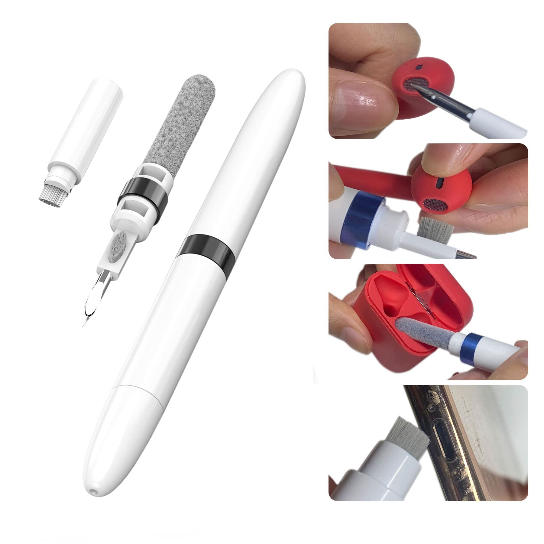 4-in-1 Multi-Function Cleaning Pen Kit - Soft Brush & Tools for Computer, Camera, Phone Accessories - Perfect Gift for Tech Enthusiasts (Home, Office, Travel Use)