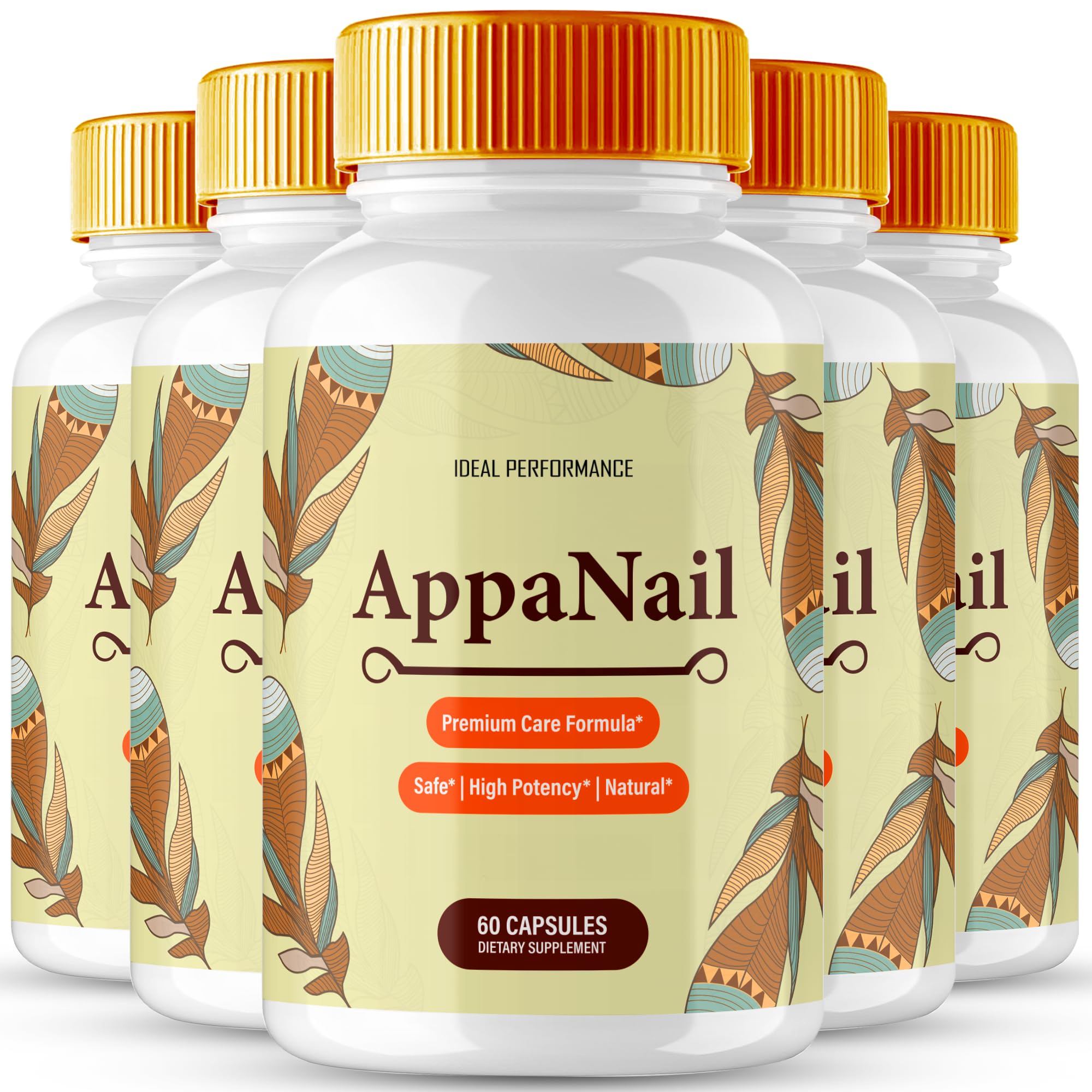 AppaNail Capsules - Maximum Strength Nail Growth Supplement for Healthy & Strong Nails - All Natural Formula with Biotin & Collagen - Daily Nail Care Vitamins (5 Pack) - Perfect for Brittle Nails, Hangnails & Nail Repair After Gel Manicures