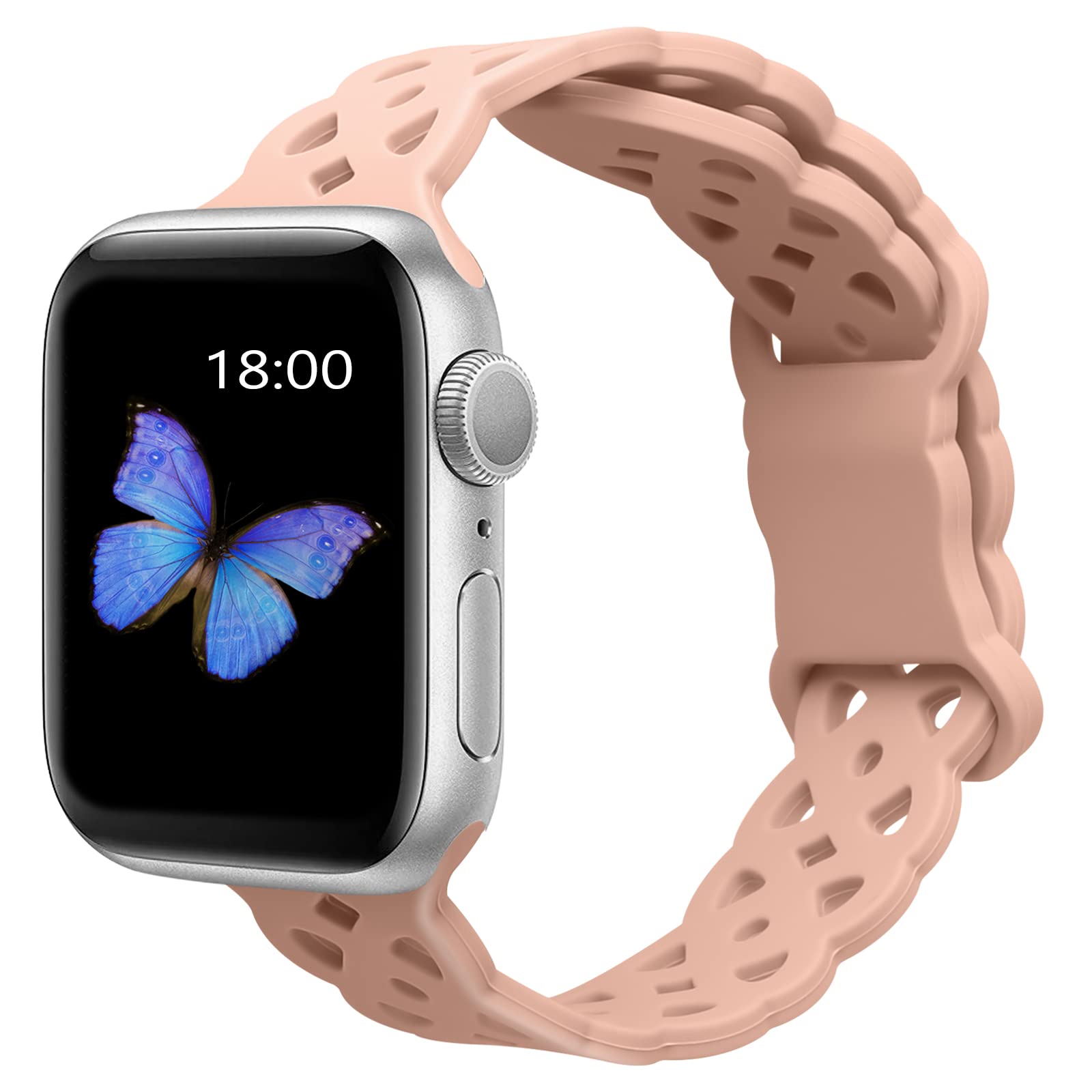 Breathable Soft Silicone Sport Band for Apple Watch 38mm 40mm 41mm - Compatible with iWatch SE & Series 7/6/5/4/3/2/1 - Replacement Strap for Women & Men - Perfect for Running, Gym Workouts & Daily Wear