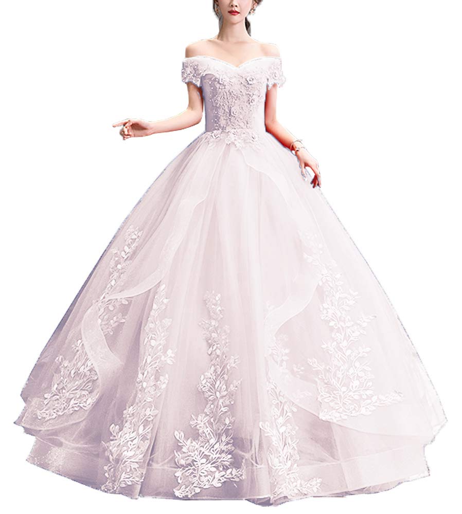 LBKKC Sweet 16 Dresses for Women - Off Shoulder Ball Gown Tulle Lace Quinceanera Dress Sleeveless Plus Size Formal Gown - Perfect for Birthday Parties, Prom, Homecoming & Special Occasions