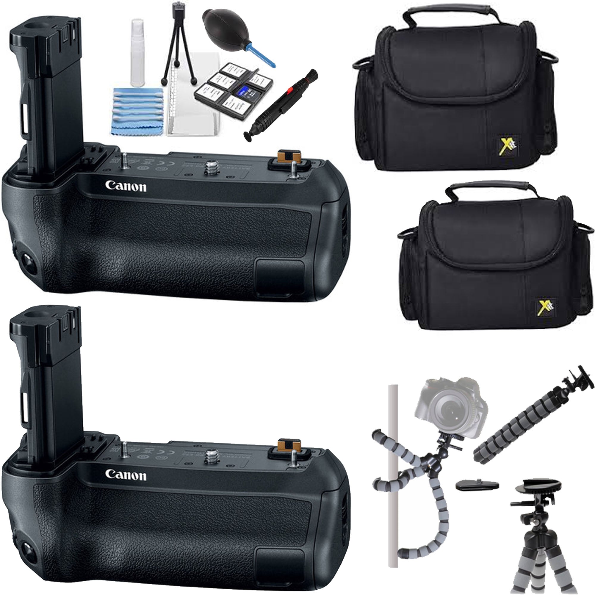 2x Canon BG-E22 Battery Grip for EOS R Camera with Carrying Case | Cleaning Kit | Flexible Tripod | Perfect for Travel & Outdoor Photography
