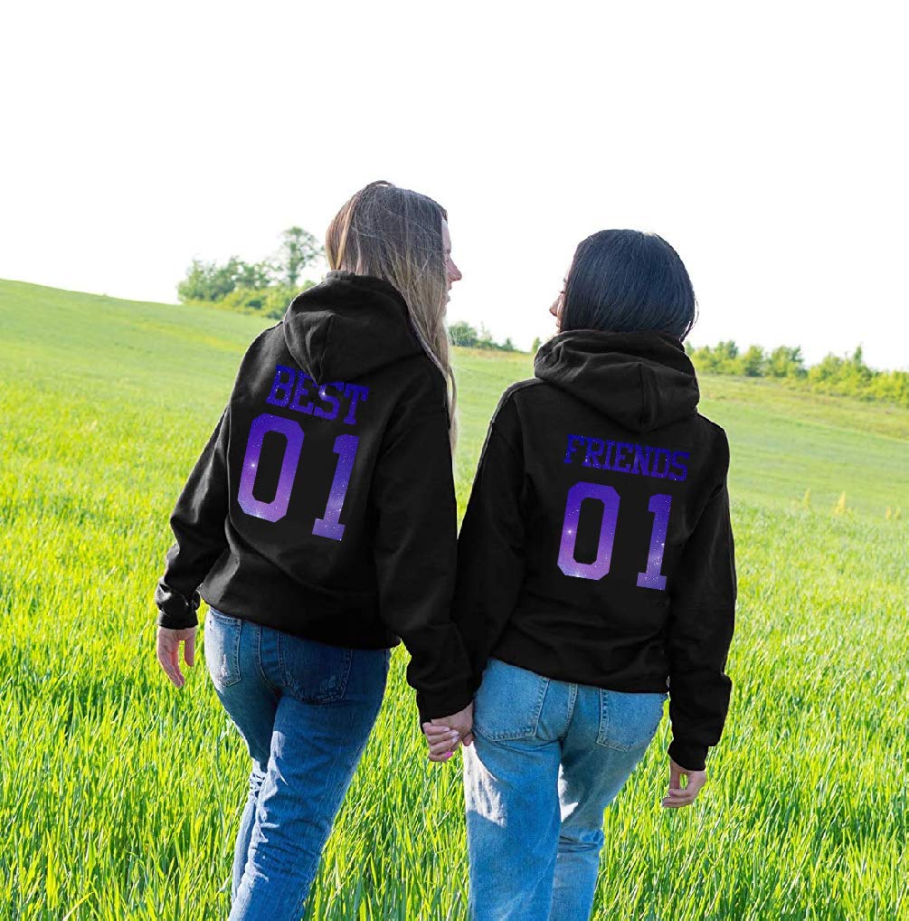 Best Friends Hoodie for Girls - Cute BFF Hoodie for Besties - Best Friend Forever Matching Sweatshirt - Perfect for Sleepovers, Gifts & Couple Outfits