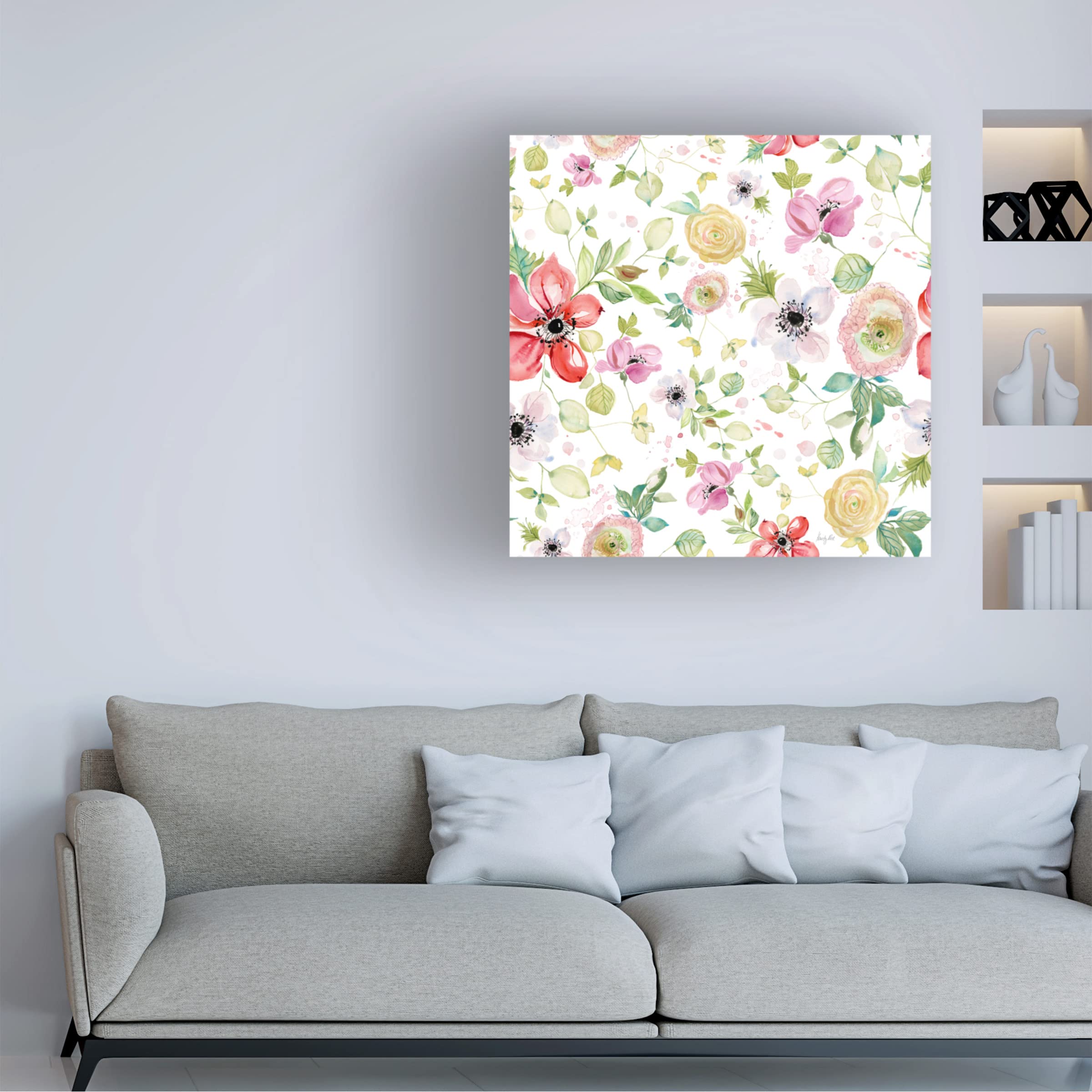 Trademark Fine Art 'Lake Sketches Pattern IIIB' Canvas Wall Art by Daphne Brissonnet - Modern Landscape Painting for Living Room, Bedroom & Office Decor