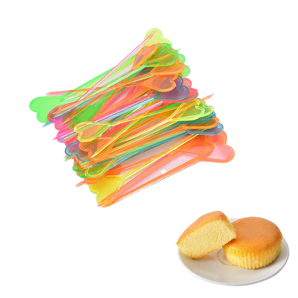 Eyomii 50-Piece Mini Heart Food Picks - Fun Cartoon Animal Toothpicks for Kids Snacks, Fruit, Desserts, Bento Box Decorations | Perfect for Birthday Parties, Baby Showers & School Lunch Boxes