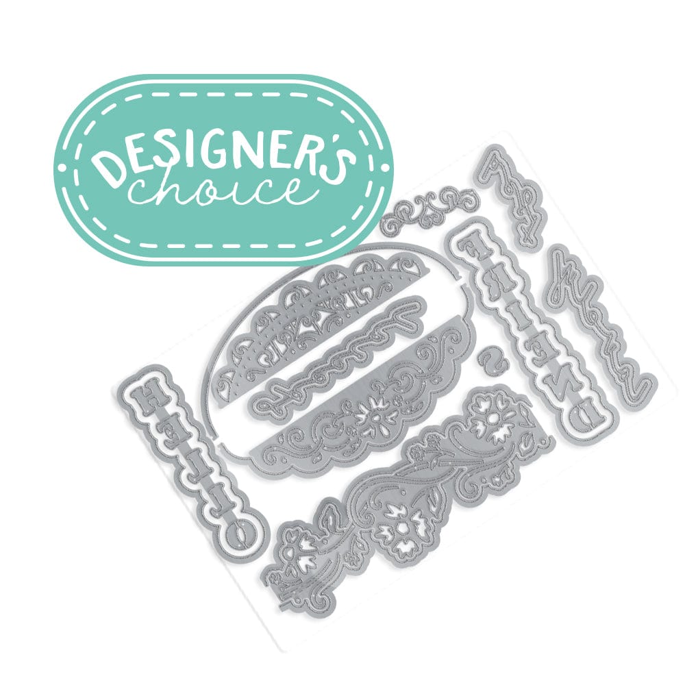 Designer's Choice 30 Hello Friend Frame Die Set 4279E - Perfect for Scrapbooking, Card Making, and DIY Craft Projects