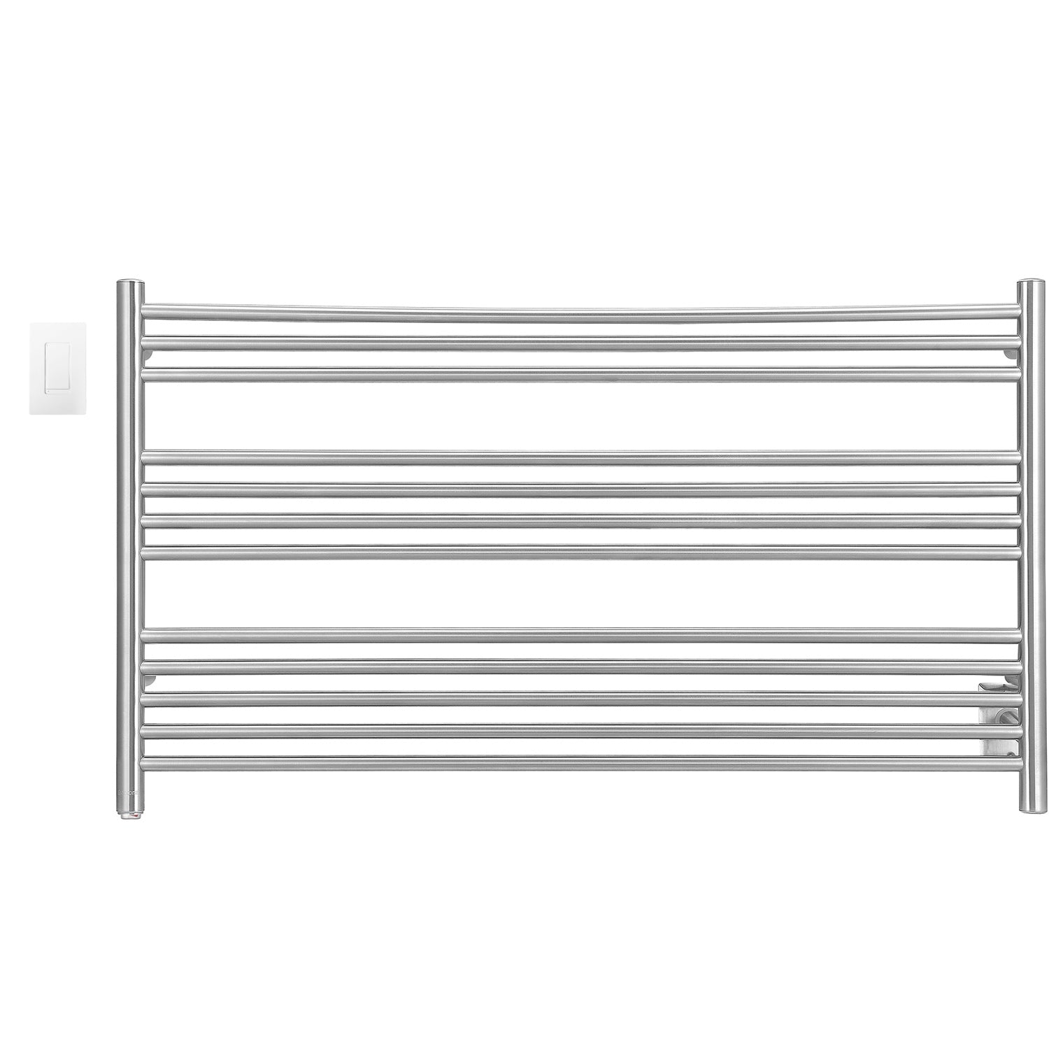 Ancona Amplia Dual 12 Bar Hardwired & Plug-in Electric Towel Warmer - Brushed Stainless Steel with WiFi Timer - Perfect for Bathroom, Spa & Luxury Home Use