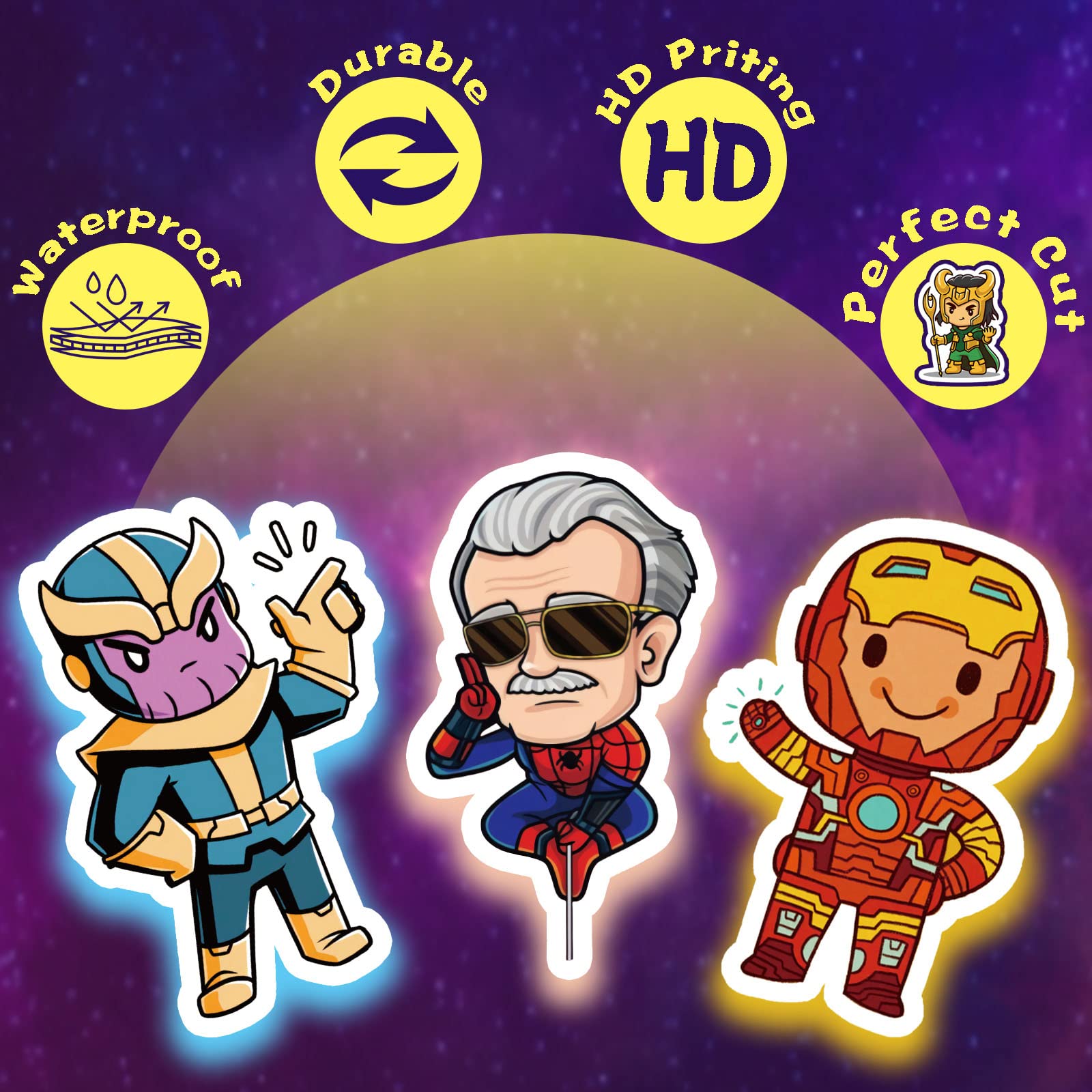 150PCS Superhero Stickers Pack - Avengers, Comic Legends Vinyl Decals for Teens, Boys & Adults - Waterproof Laptop, Water Bottle, Luggage, Skateboard, Guitar & Notebook Decoration