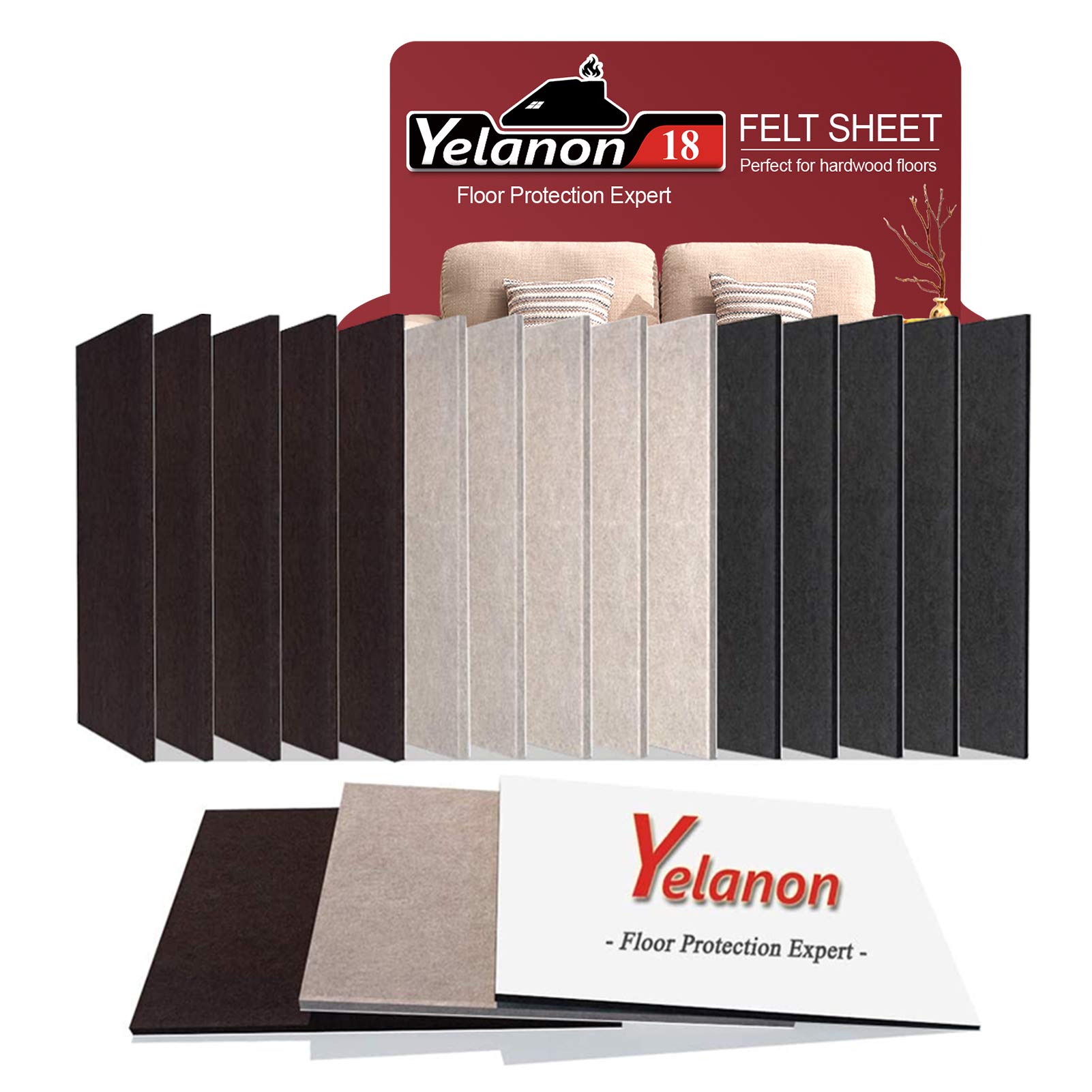 Non-Slip Self-Adhesive Felt Furniture Pads (8
