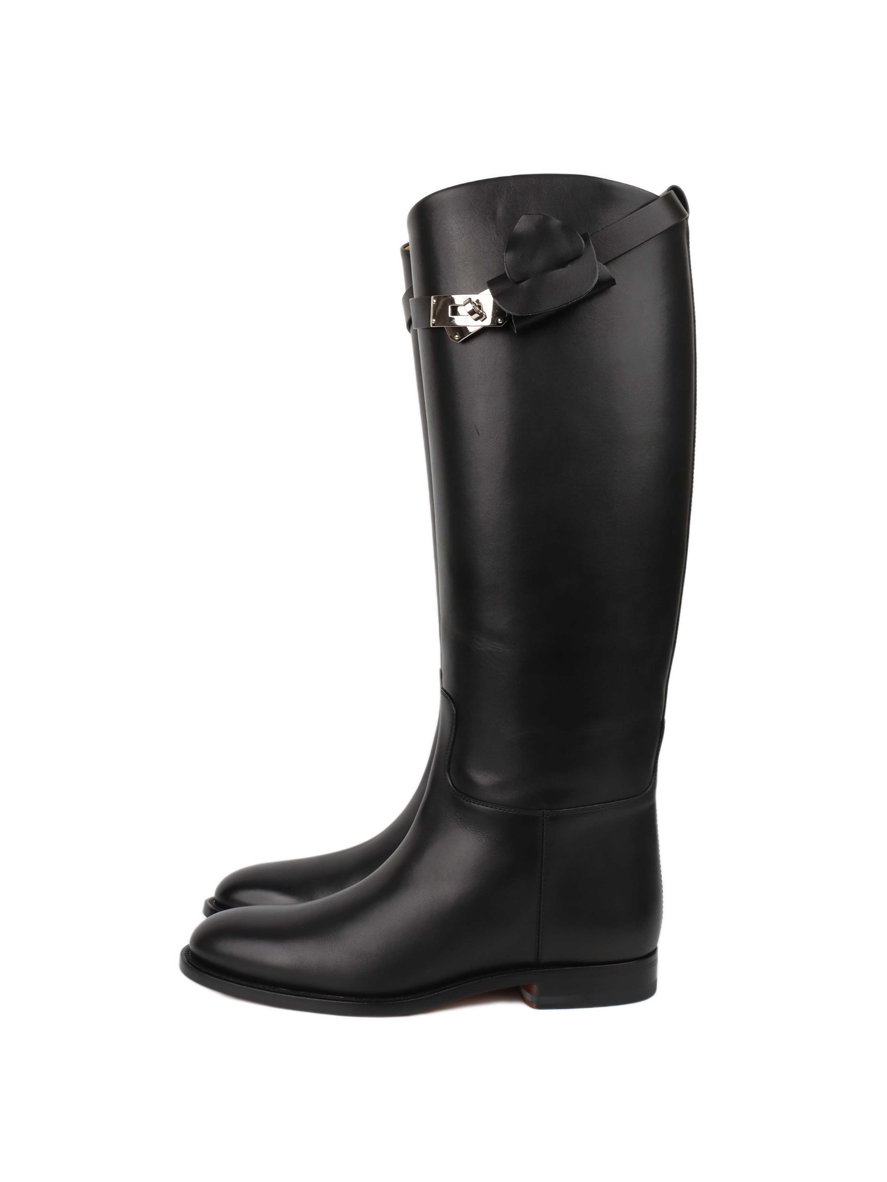 Hermes Black Jumping Boots with Palladium Hardware - Luxury Equestrian Riding Boots for Women | Perfect for Horseback Riding, Fashion & Outdoor Activities