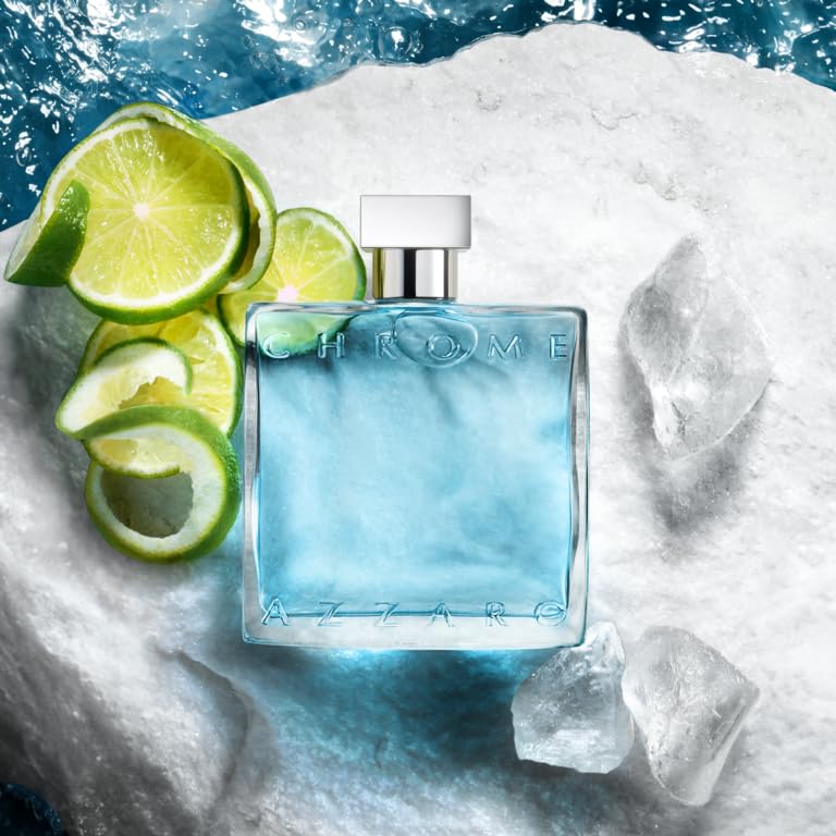 Azzaro Chrome Eau de Toilette for Men - Fresh Aquatic Cologne with Citrus, Woody & Musky Notes - Bergamot Scent - Luxury Perfume for Everyday Wear & Summer Beach - Perfect for Office, Dating & Outdoor Activities