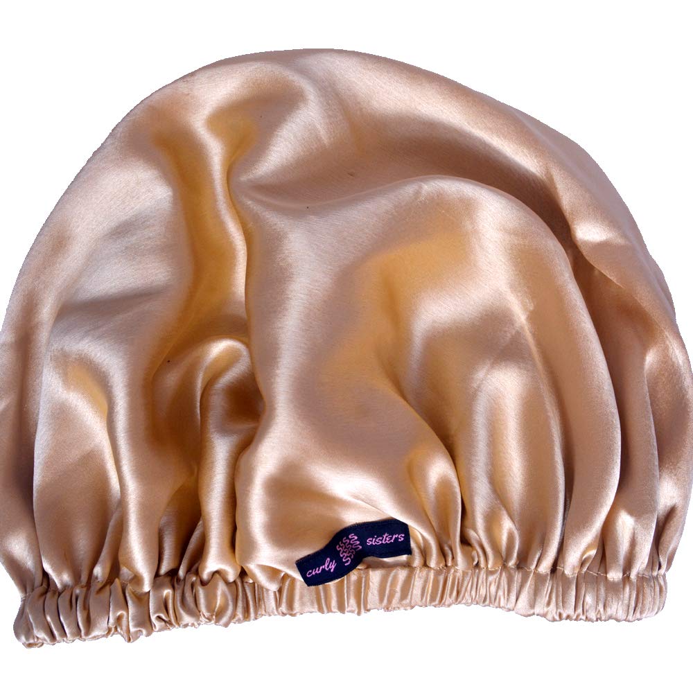 Double Layered Satin Bonnet for Curly Hair - Adjustable Elastic Band Hair Accessory for Women | Perfect for Nighttime Hair Protection & Natural Hair Care