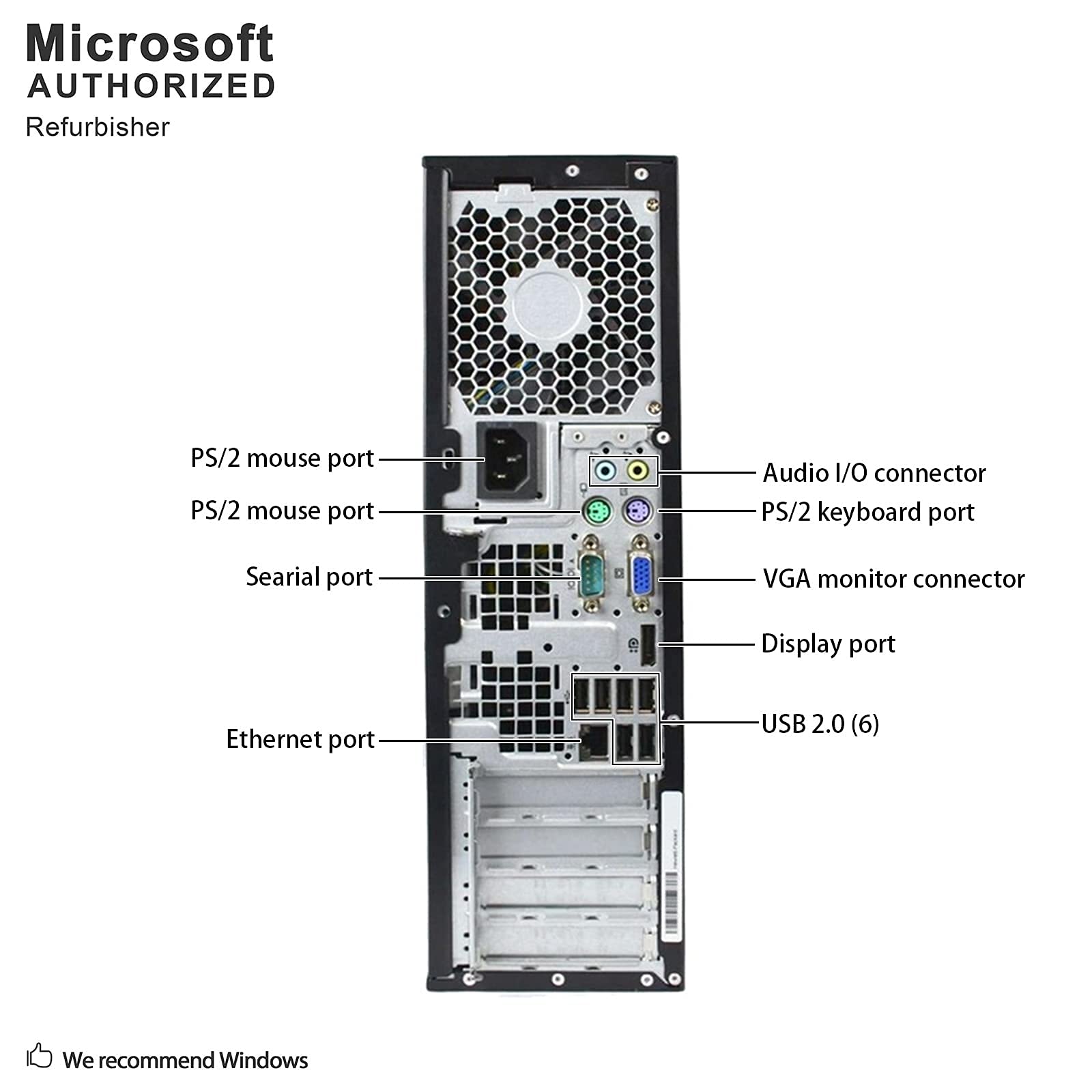 Refurbished HP Desktop Computer with Core 2 Duo 3.0GHz, 4GB RAM, 160GB HDD, DVD Drive, WiFi, Windows 10 & 19