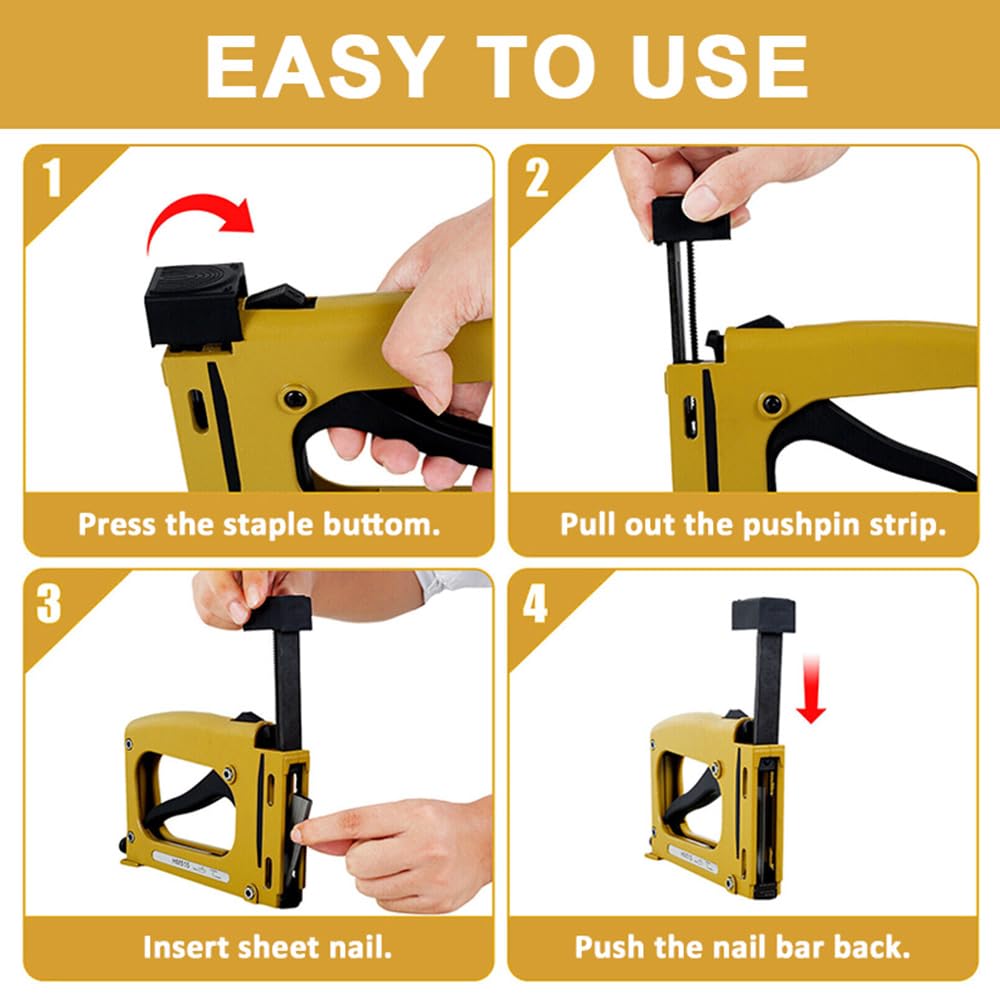 GYKLE Point Driver Framing Tool - Flexible Point Gun Tacker, Lightweight Metal Picture Framing Tool with 1000 Points for Artists, Paintings & Photos | Perfect for DIY Picture Framing, Artwork Display & Home Decor Projects