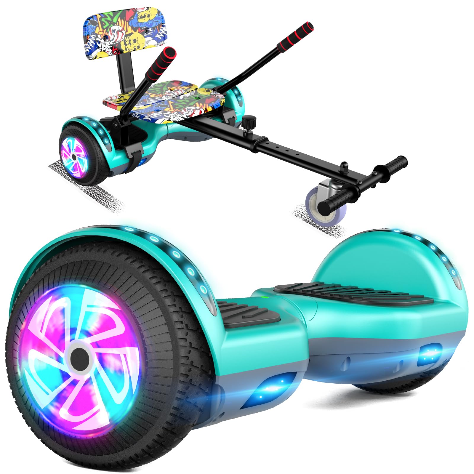 6.5 Inch Self Balancing Hoverboard with Bluetooth & LED Lights - Electric Scooter for Kids & Teens - Perfect for Commuting, Campus Travel & Outdoor Fun