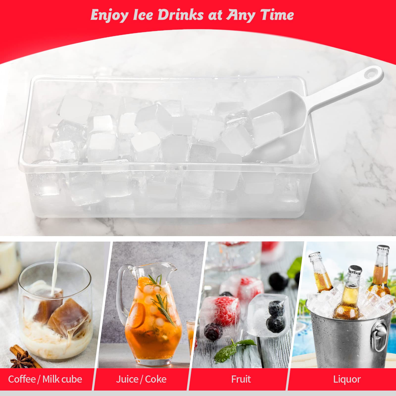 Premium Food-Grade Silicone Ice Cube Tray with Lid & Storage Bin - 36 Small Nugget Ice Molds for Freezer, Spill-Proof Cover & Container - Flexible Easy-Release Ice Cube Maker for Cocktails, Smoothies & Home Bars (BPA-Free)