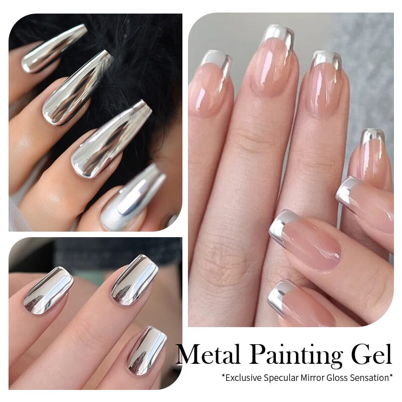 Super Shine Silver Metallic Paint Gel - High Gloss Finish for DIY Crafts, Nail Art, and Model Painting - Perfect for Home Decor, Automotive Detailing & Creative Projects