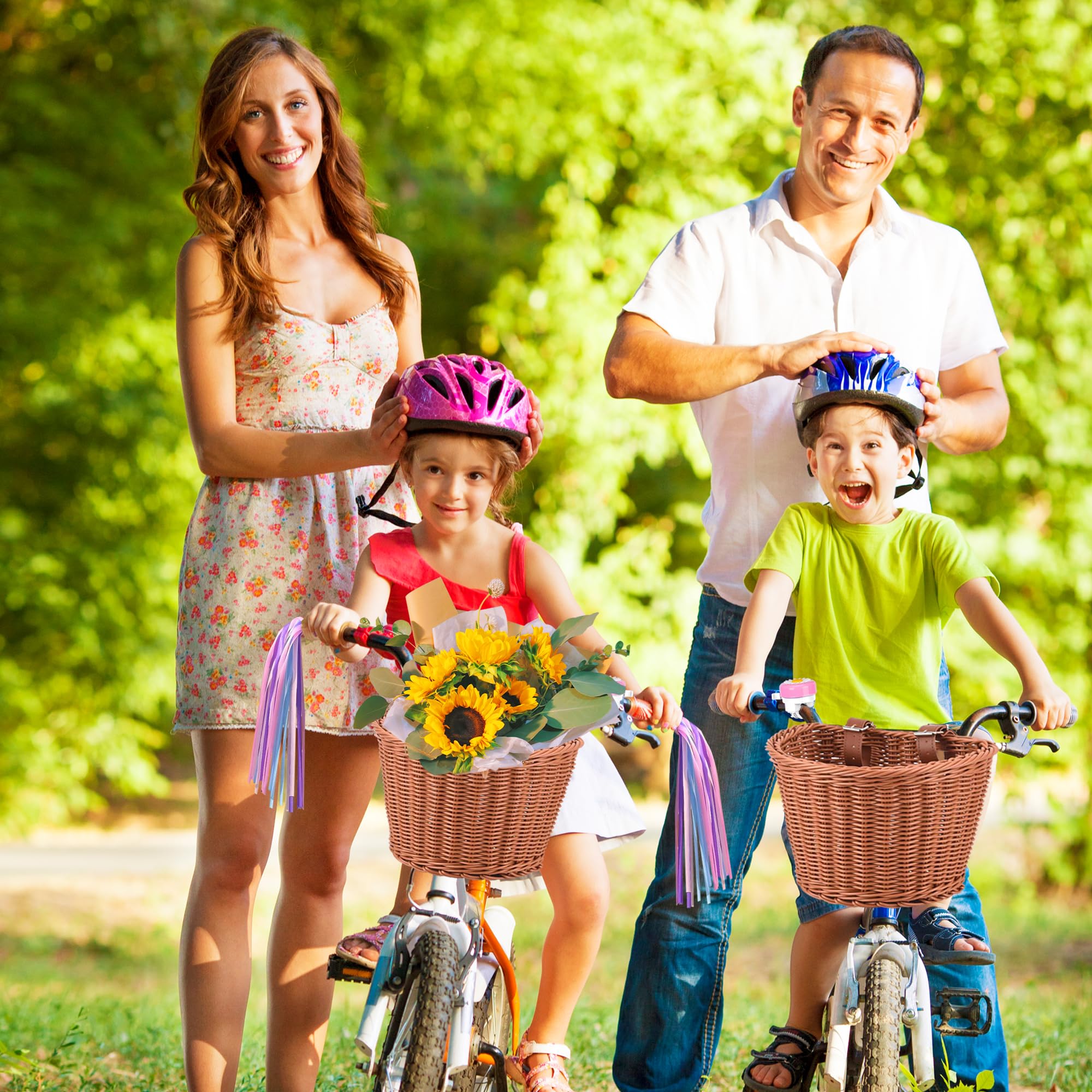 Handwoven Kids Bike Basket Set - Detachable & Universal Fit for Most Bikes, Stationary Bikes, Ebikes & Road Bikes | Perfect for School, Picnics & Outdoor Adventures