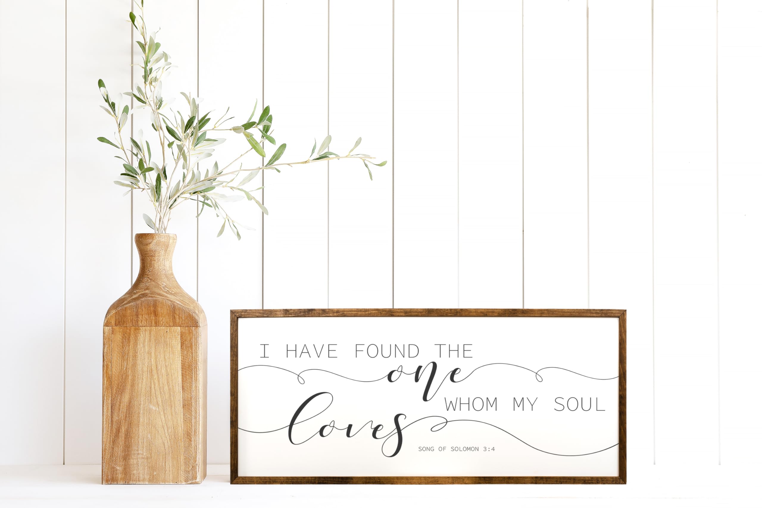 10x20 Inches 'I Have Found The One Whom My Soul Loves' Wall Sign - Romantic Bible Verse Decor from Song of Solomon - Perfect for Master Bedroom Above Bed, Wedding Gift, or Christian Home Decor