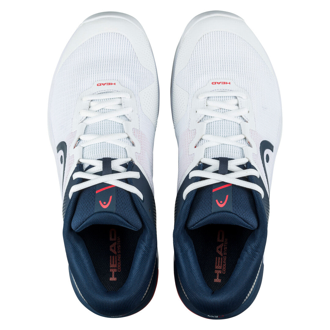 Head Revolt Evo 2.0 Men's Tennis Shoes - Lightweight Performance Court Shoes for Men in White/Navy - Perfect for Competitive Play & Casual Wear