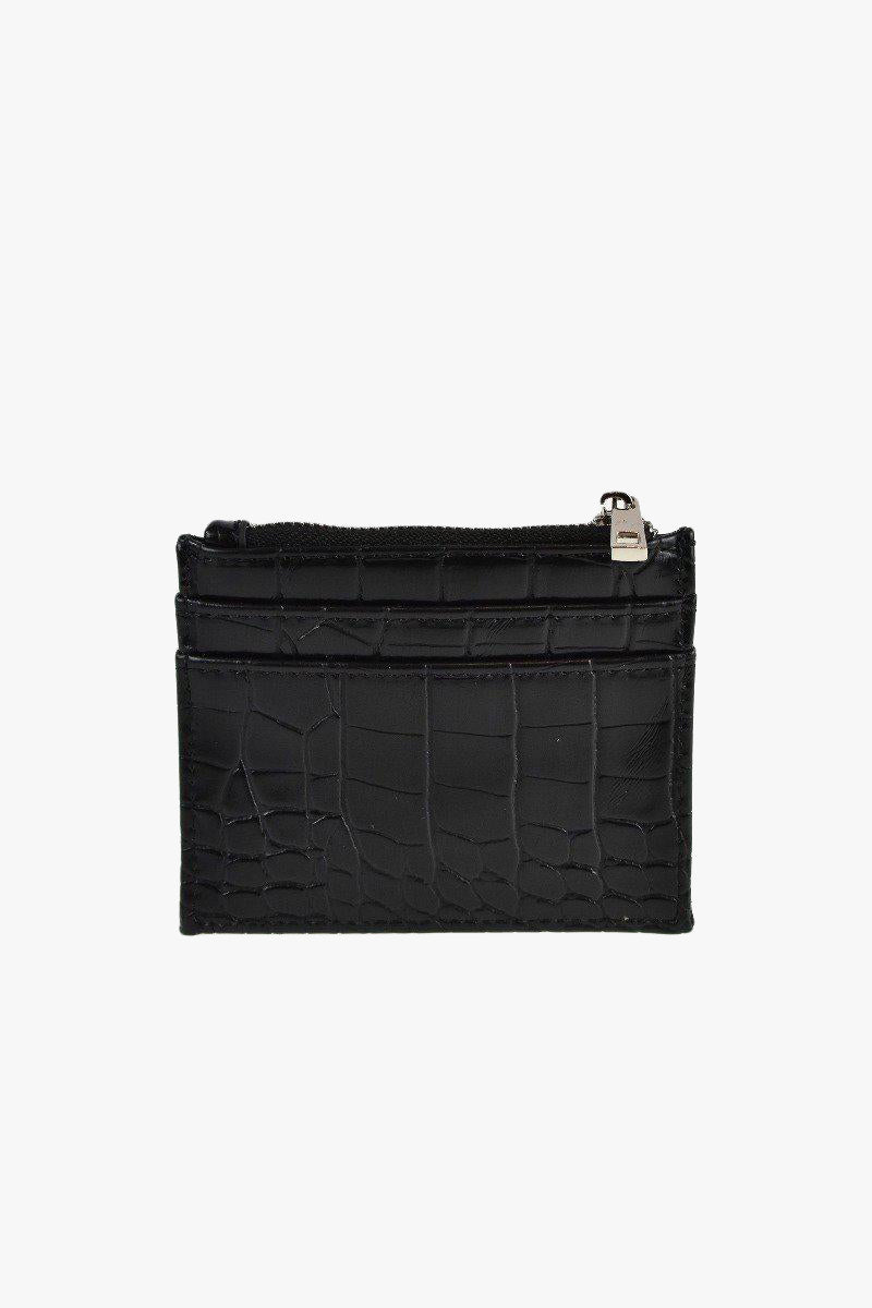 Ivy Black Croc Vegan Leather Card Holder - Slim RFID Blocking Wallet for Women & Men - Perfect for Travel, Business, and Everyday Use