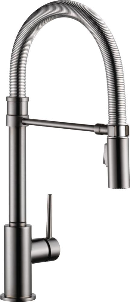 Delta Trinsic Pro Commercial Style Kitchen Faucet with Pull Down Sprayer - Black Stainless (9659-KS-DST) | Magnetic Docking Spray Head for Easy Cleaning & Food Prep | Perfect for Modern Kitchens & Restaurants