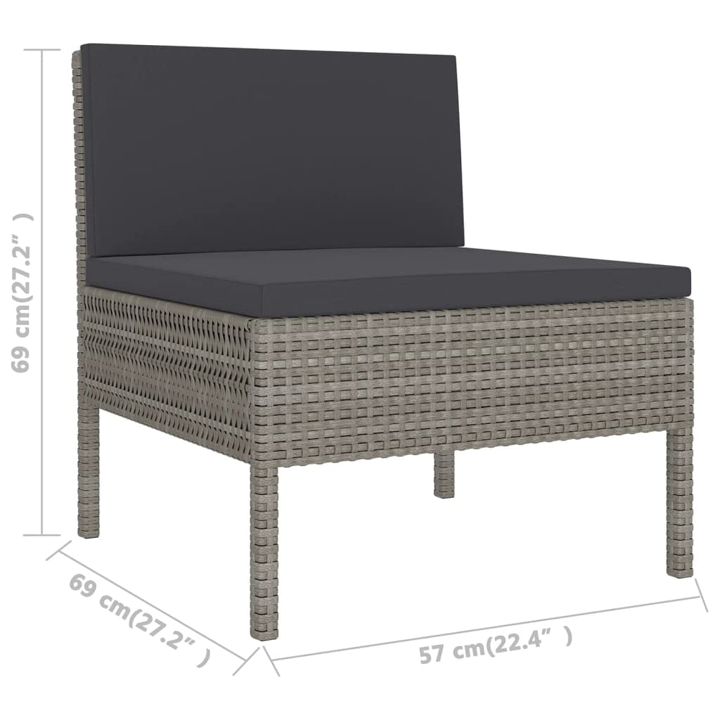 10-Piece Patio Lounge Set with Cushions - Durable Poly Rattan Outdoor Furniture - Weather-Resistant Gray Sectional Sofa for Garden, Patio & Poolside - Perfect for Relaxing, Entertaining & Outdoor Lounging