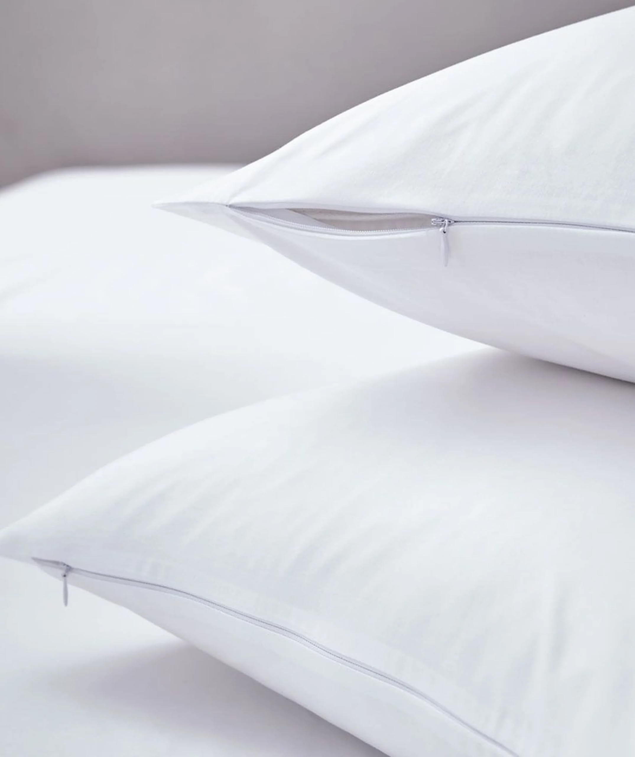 **13x18 Inch 600 Thread Count 100% Egyptian Cotton Toddler Travel Pillowcases - Soft, Wrinkle-Resistant Nursery Pillow Cover with Envelope Closure (Light Grey) - Perfect for Airplane, Car Seat & Stroller Travel**