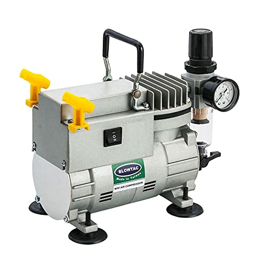 Oil-Free Single Cylinder Mini Air Compressor TC-20 with Airbrush Holder - Portable & Quiet for DIY, Painting, Nail Art & Home Use