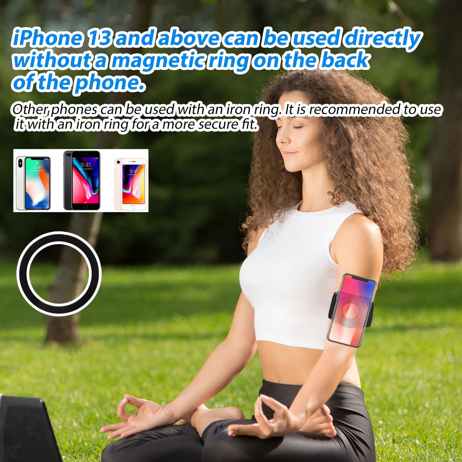 360° Rotatable Magnetic Running Armband Phone Holder for iPhone 12/13/14/15/16 Pro Max/Plus/Mini - Secure Wrist Phone Carrier with Strong Grip - Perfect for Jogging, Gym Workouts & Outdoor Activities