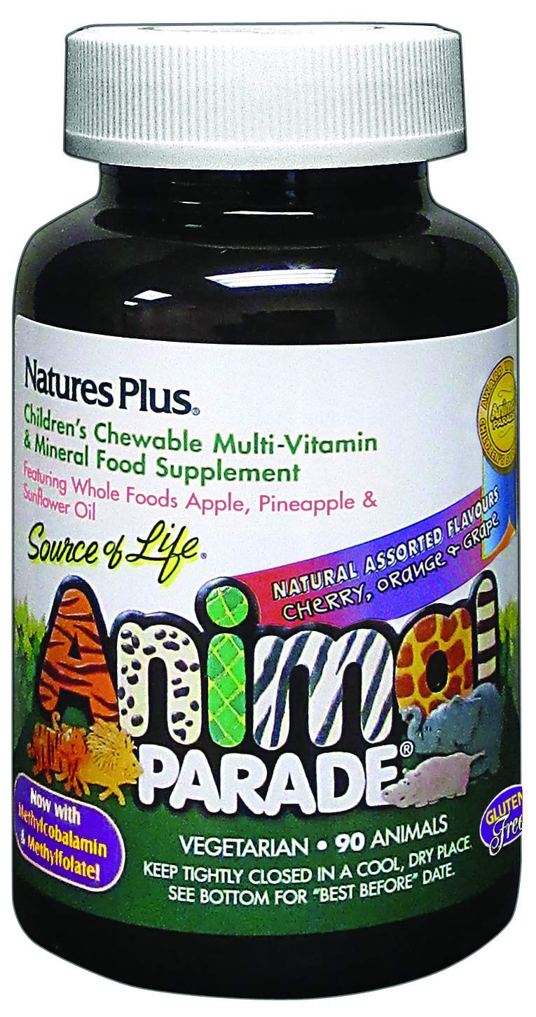 Nature's Plus Animal Parade Kids Chewable Multivitamin - 90 Animal-Shaped Tablets with Natural Flavors | Vegetarian & Gluten-Free | 45 Servings | Supports Immune Health & Growth | Perfect for Picky Eaters & School Lunchboxes