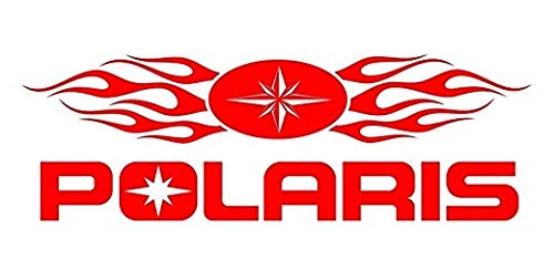 Polaris with Flames Decal Sticker Set of 3 - Waterproof Vinyl Decals for Cars, Trucks, Laptops, Windows & Walls - Durable Auto & Truck Stickers for Outdoor Use, Personalizing Vehicles & Tech Devices
