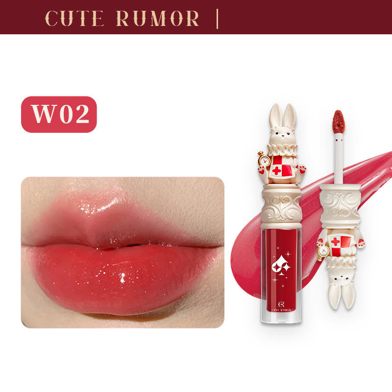 CuteRumor Wonderland White Rabbit Crystal Jelly Lip Gloss - Hydrating & Shiny Lip Gloss for Women, Long Lasting Moisturizing Lip Balm - Perfect for Daily Wear, Parties & Makeup Looks