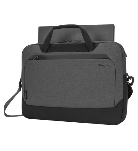 15.6 Inch Cypress Briefcase EcoSmart Light Gray TG TBT92602GL - Stylish Laptop Bag for Work, Travel & Business Meetings
