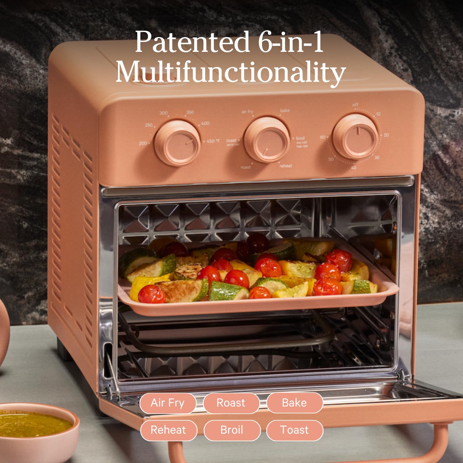 Our Place Wonder Oven - 6-in-1 Air Fryer & Toaster Oven with Steam Infusion | Compact Countertop Appliance for Fast Preheating | Multifunctional for Air Frying, Toasting, Roasting, Baking, Reheating & Broiling | Perfect for Small Kitchens, Dorms & Quick Meals
