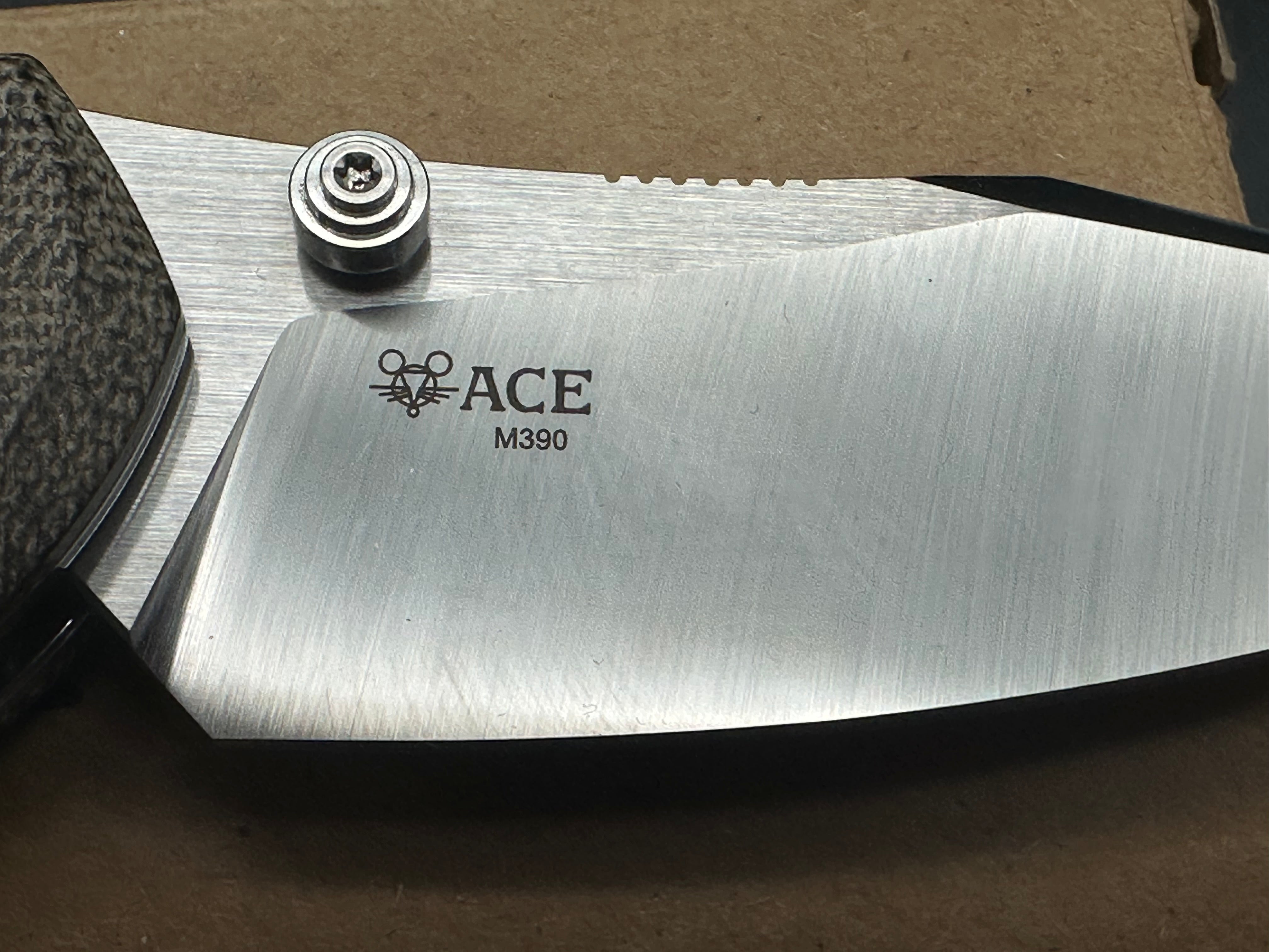 GiantMouse ACE Nazca Folding Knife - Stonewashed M390 Blade, Green Canvas Micarta Handle - EDC, Outdoor, Camping, Survival Gear