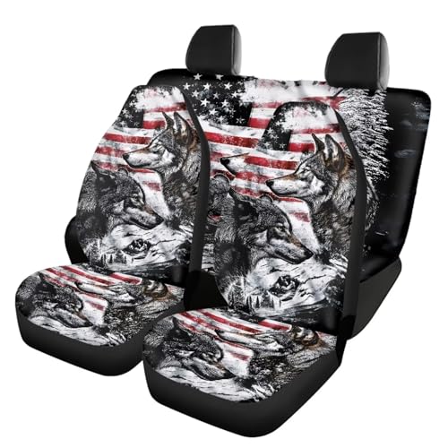 Wolf American Flag