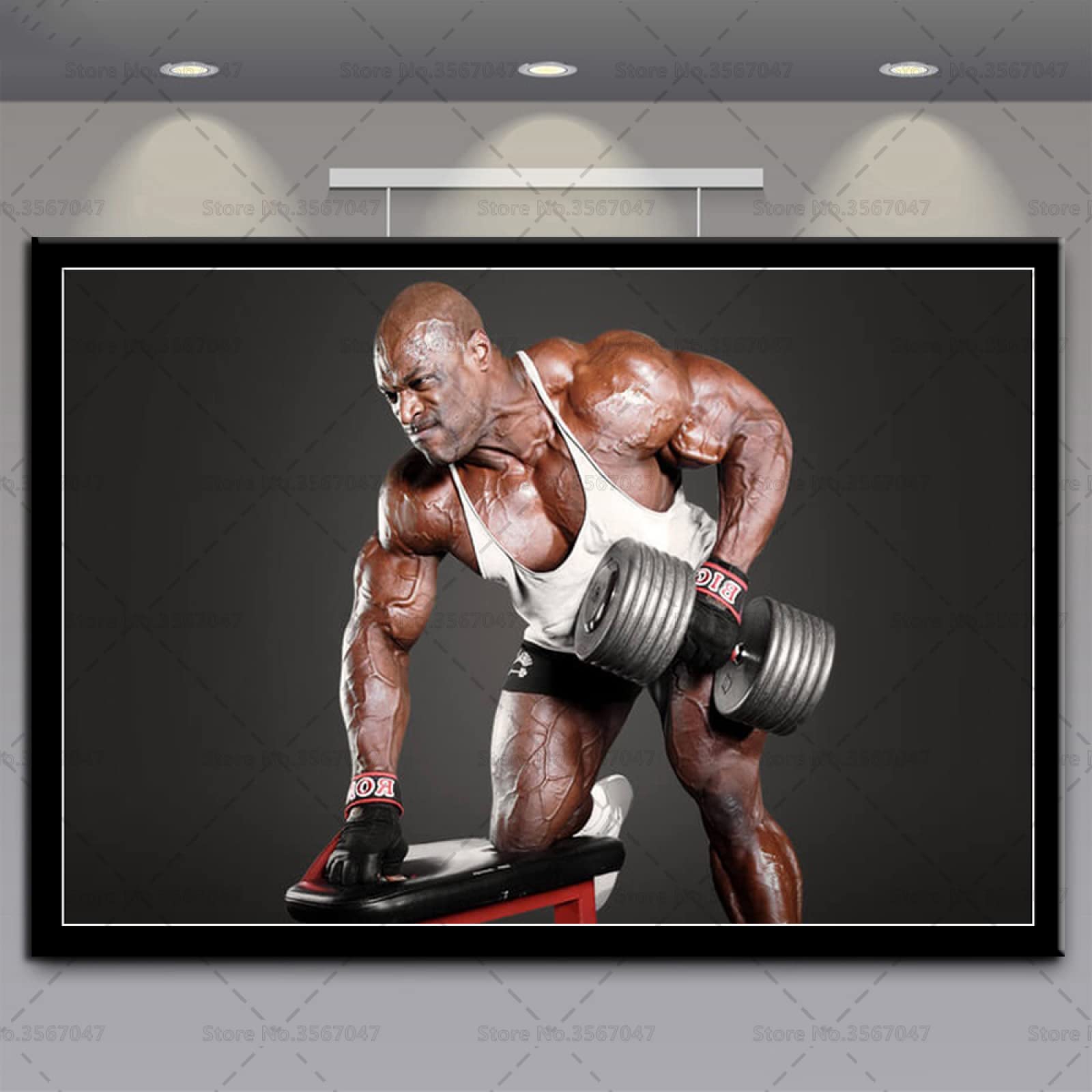 Sexy Muscle Man Bodybuilding Motivational Poster - Gym Wall Art Decor for Home & Workout Room - Inspirational Fitness Quote Canvas Print for Men's Exercise Motivation