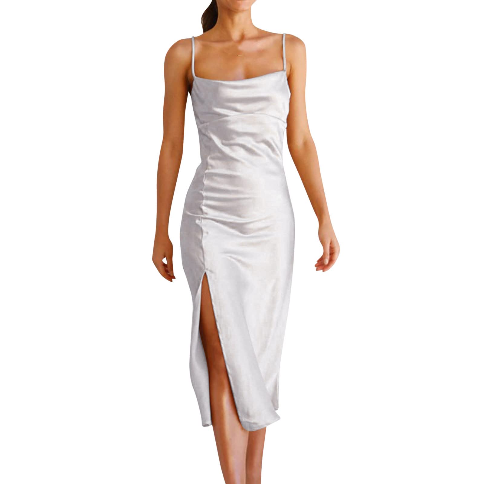 KKJJ Women's Spring & Summer Casual Elegant Sleeveless T-Shirt Dress - Loose Fit Tunic Dress for Daily Wear, Beach Outings & Office Attire