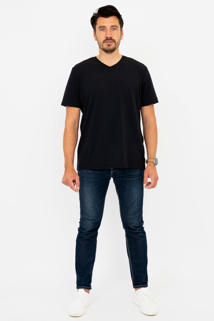 Adam Men's Short Sleeve Button Down Shirt - Breathable Bamboo Fabric, Comfortable Casual Wear for Office & Outdoor Activities - Black