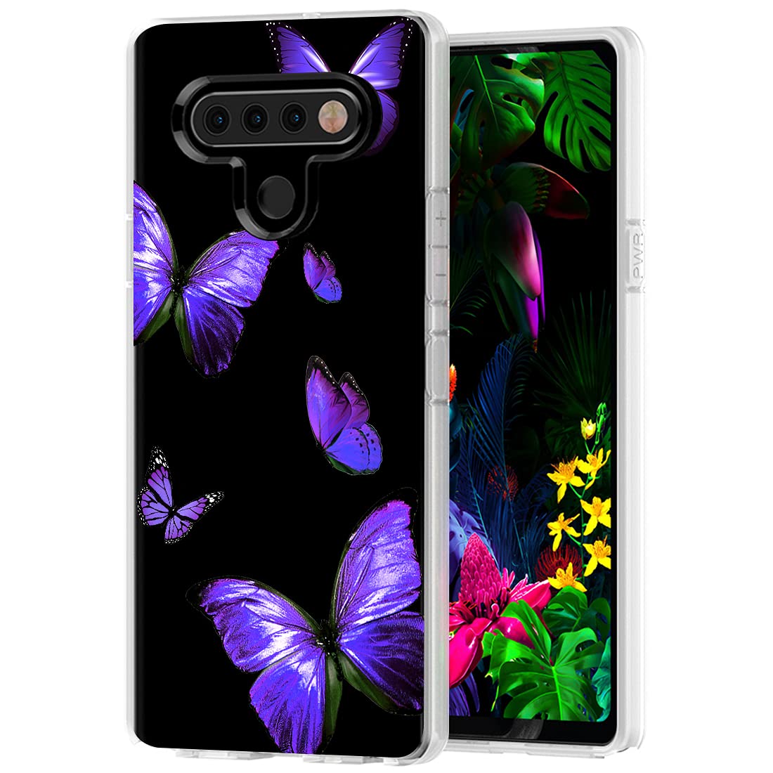 **Clear Shockproof TPU Phone Case for LG Stylo 6 - Cute Purple Butterfly Design, Protective Cover for Women & Girls | Perfect for Everyday Use, Work & School**