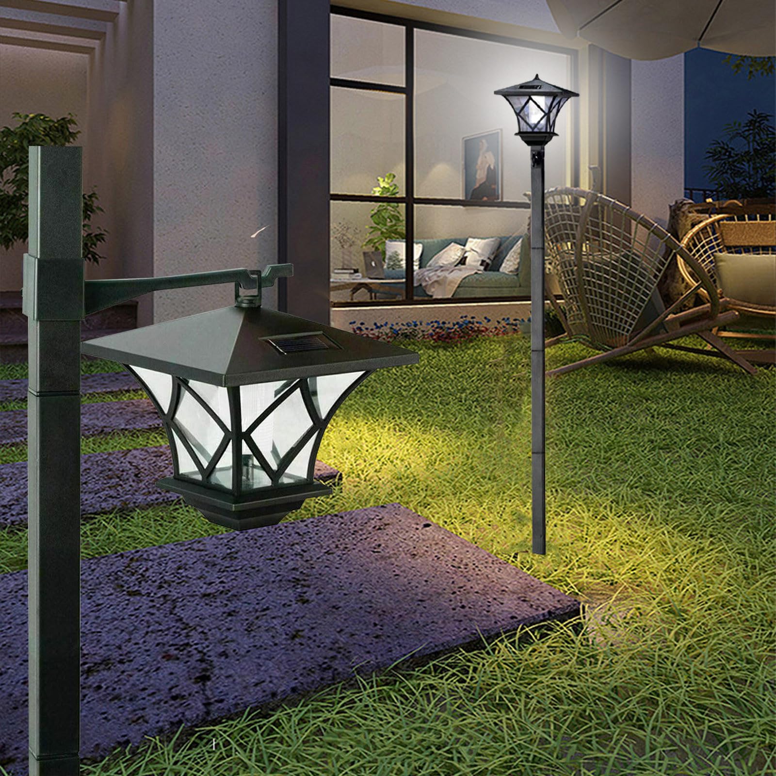 Solar Powered Outdoor Floor Lamps - Waterproof Vintage Style Post Lights for Garden, Patio, Backyard & Front Door | Energy Saving LED Solar Lights for Pathway, Deck & Landscape Lighting | Prime Deals & Daily Discounts