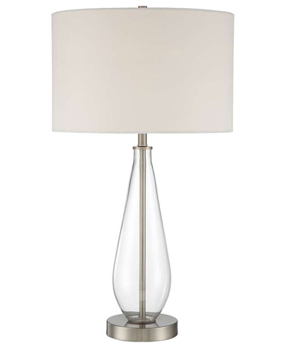 Brushed Nickel Table Lamp - Modern 1-Light Desk Lamp for Home Office, Bedroom, and Living Room Decor