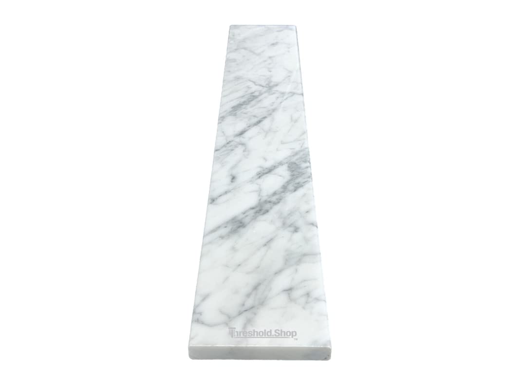 Custom Size Italian White Carrara Marble Shower Curb Top for Schluter Kerdi Board & Tile Redi Shower Pan System - Waterproof Backsplash & Marble Jambs - Perfect for Bathroom Renovation & Luxury Shower Installation