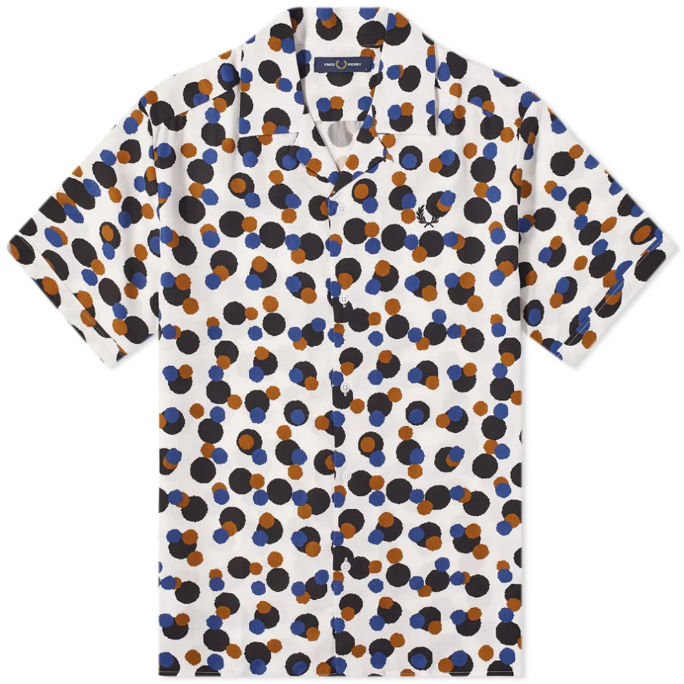 Fred Perry Pixel Vacation Shirt - Classic Men's Short Sleeve Button Down for Summer Travel & Beach Outings