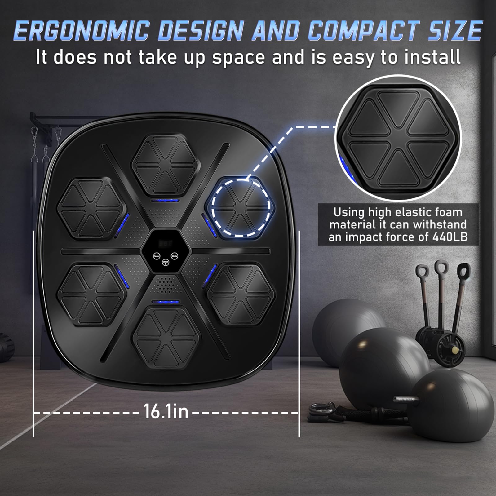 Smart Bluetooth Music Boxing Machine Trainer - 9 Speed & Mode Adjustable LED Electronic Wall Mounted Boxing Equipment for Home, Office & Gym - Perfect for Fitness Training, Stress Relief & Interactive Workouts