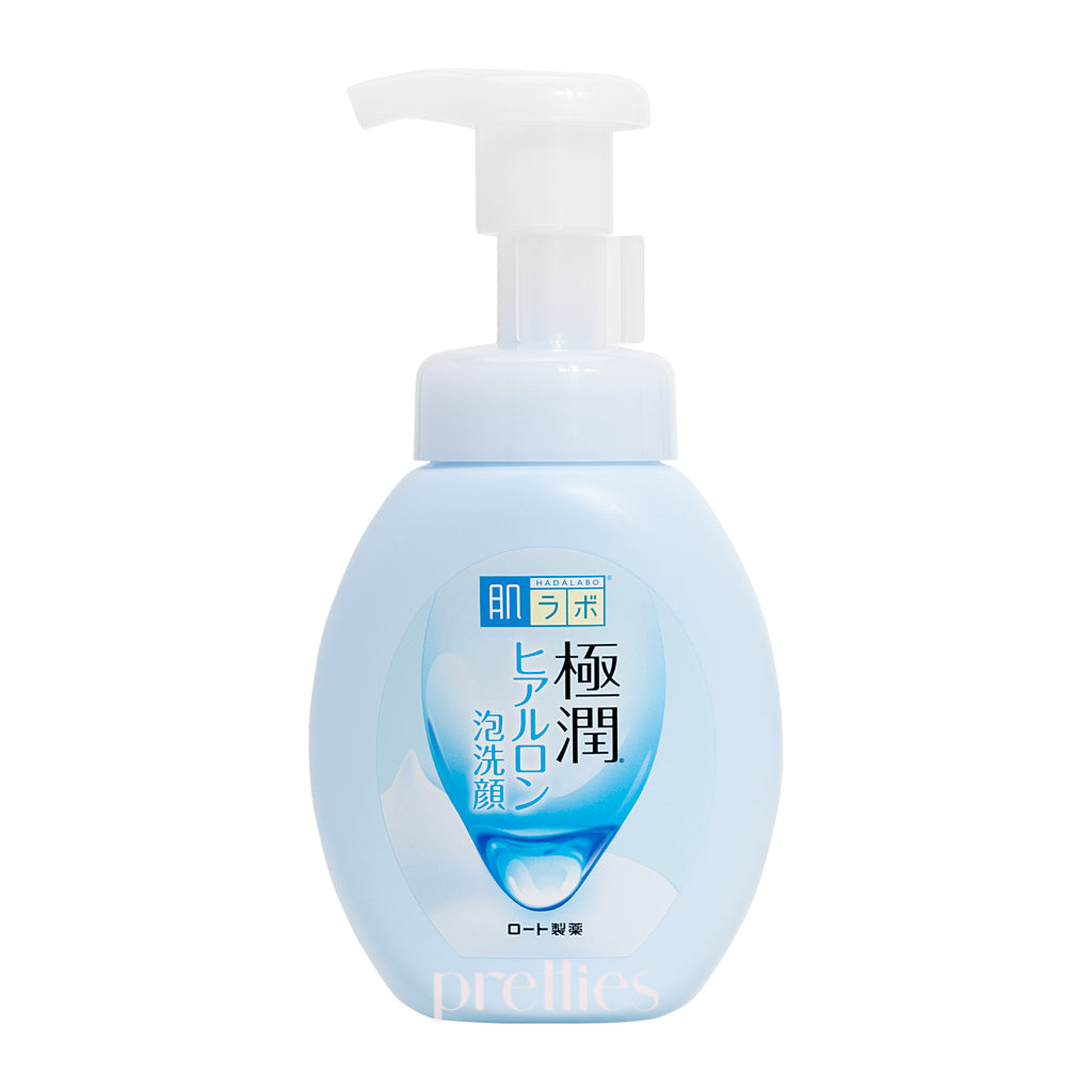 Hada Labo Gokujyun Hyaluronic Acid Foaming Face Wash 160ml - Hydrating Cleanser for Dry & Sensitive Skin - Perfect for Daily Skincare Routine & Travel