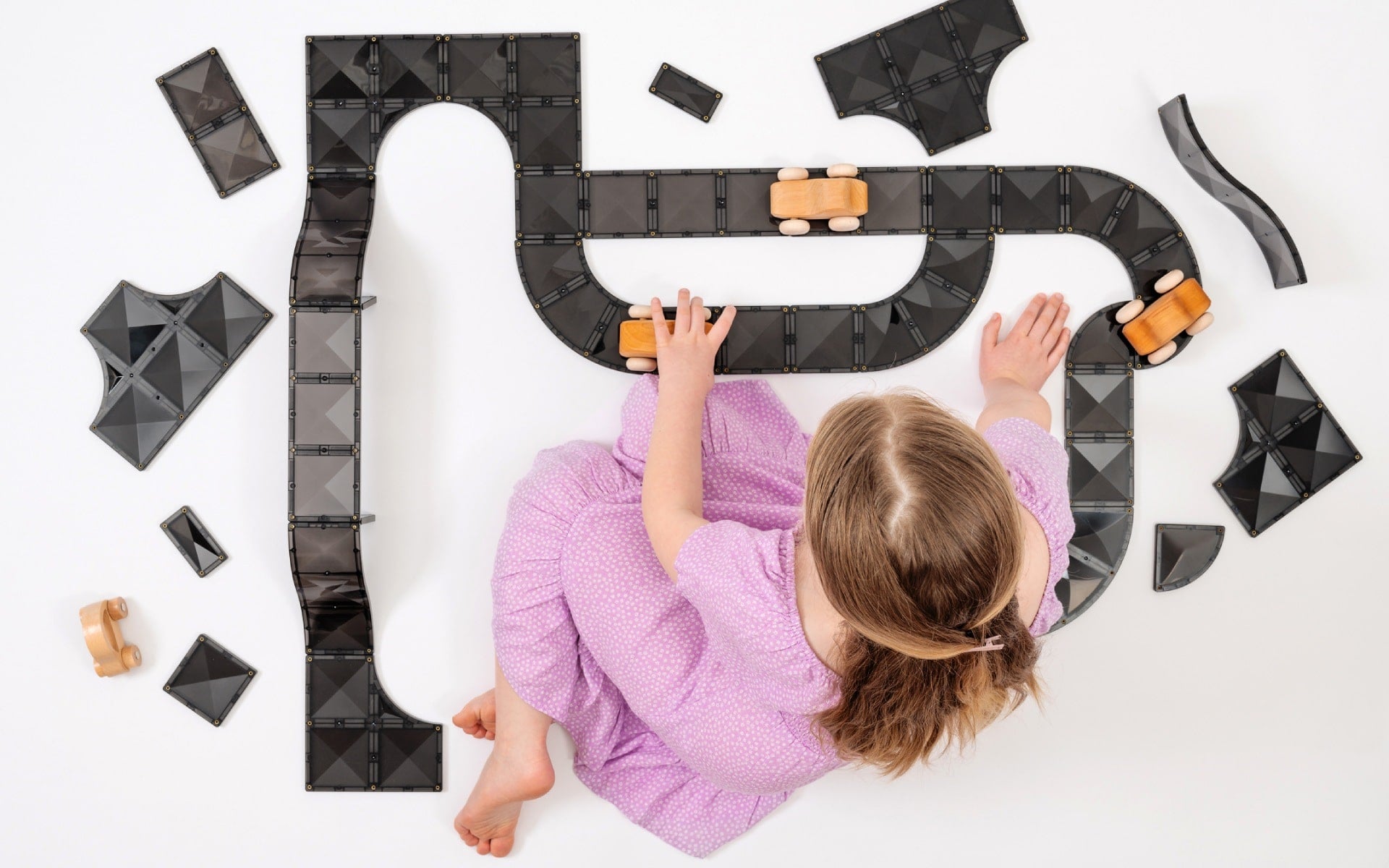 Connetix Magnetic Tiles 48-Piece Set - STEM Educational Building Blocks for Kids, Creative Roads Construction Toy for Preschool Learning & Indoor Play